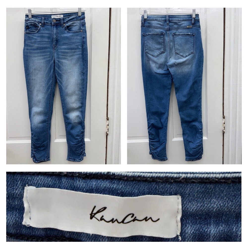 Kan Can High Rise Ruched Cropped Skinny Jeans KC9165M Women's 5 26